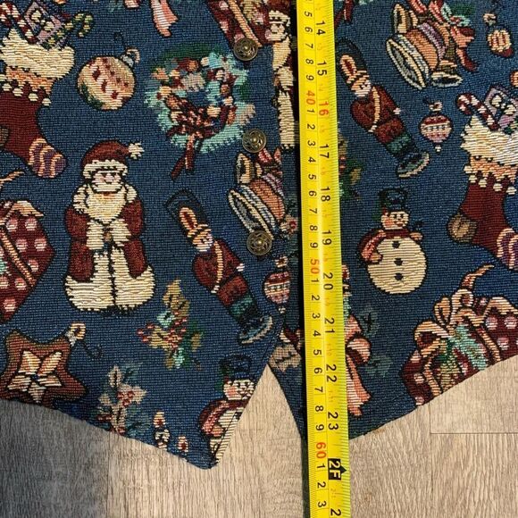Vintage Bobbie Brooks Christmas Holiday Embroidered Vest Large 90s - Picture 7 of 8